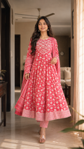 Gulabo Floral Anarkali Cotton Set