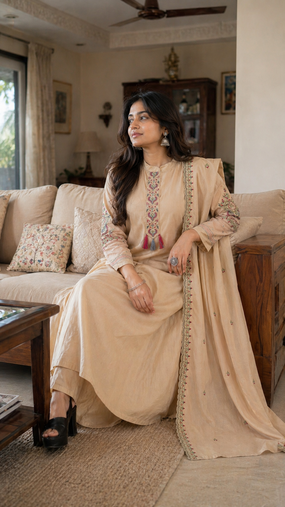 Noorjahan Embroidered Anarkali Set