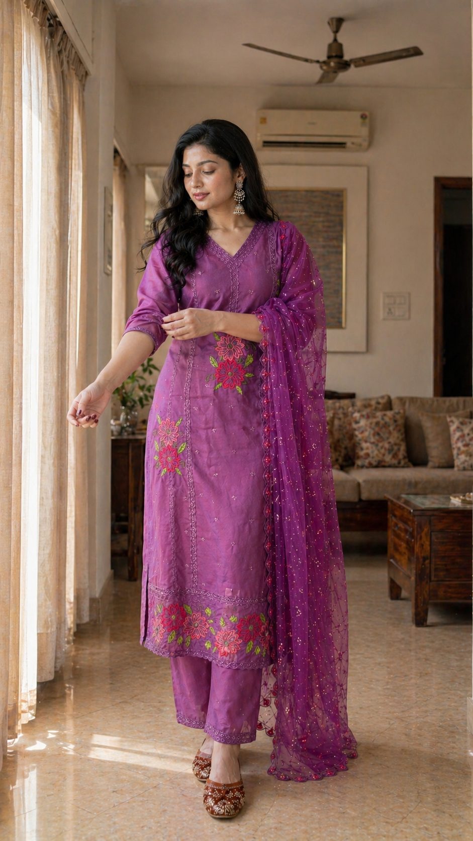 Gulnaar Floral Organza Set