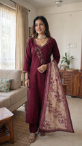 Aaina Silk Embroidered Salwar Set