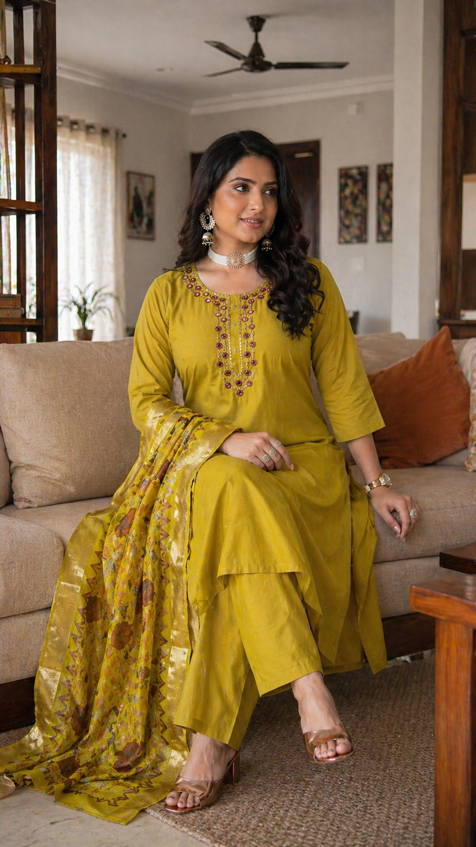 Begum Embroidered Silk Set