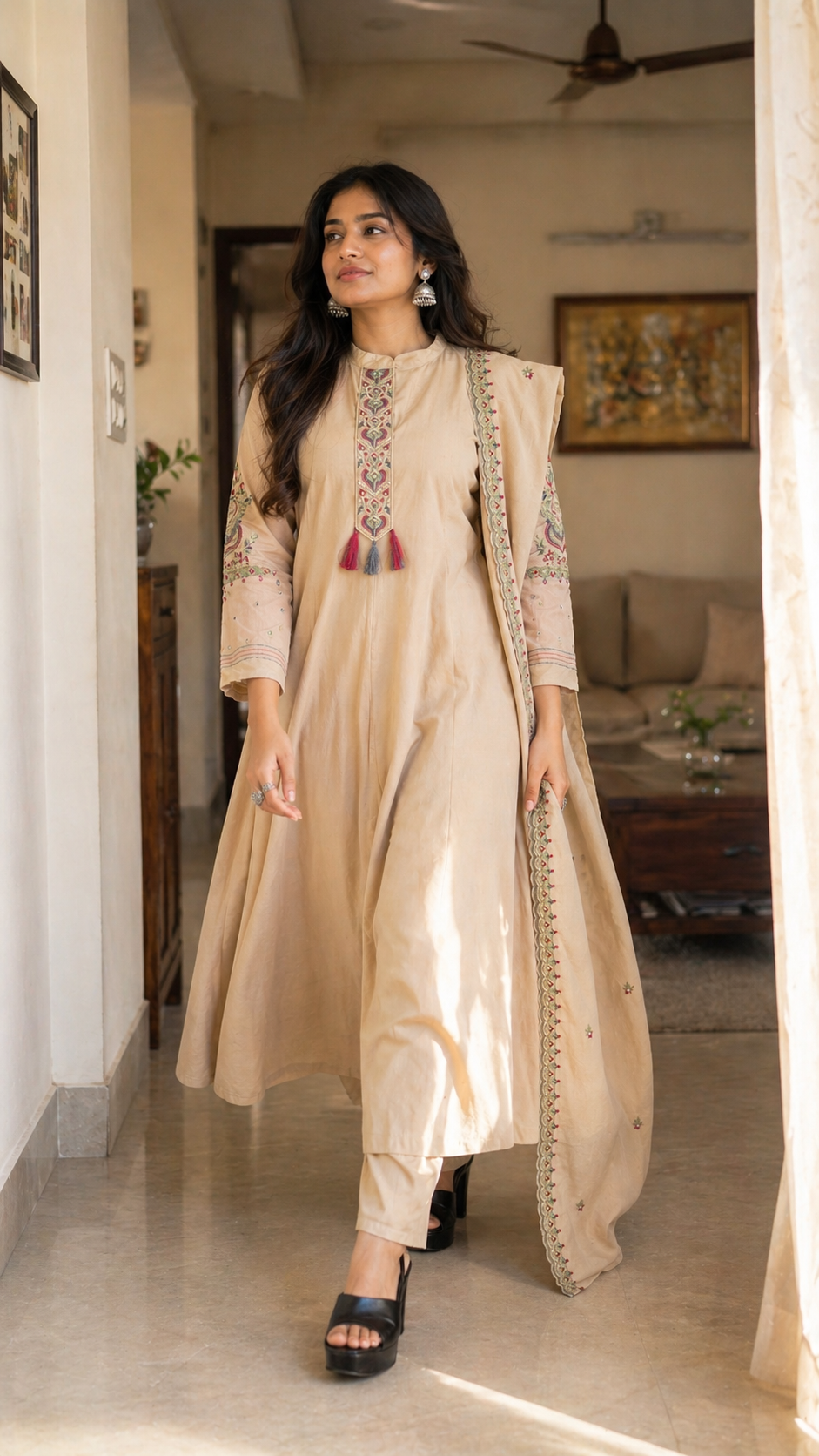 Noorjahan Embroidered Anarkali Set