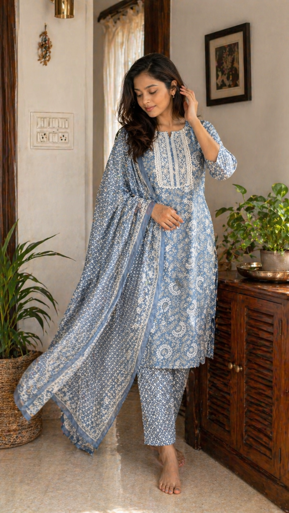 Neela Paisley Kurta Set