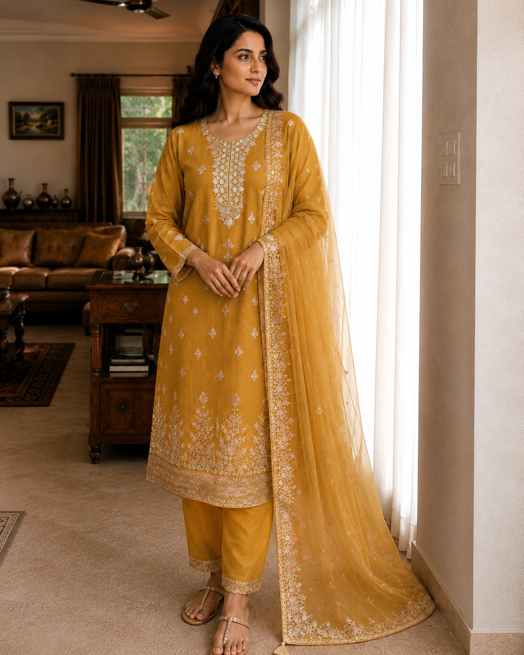Shehzadi Organza Embroidered Set