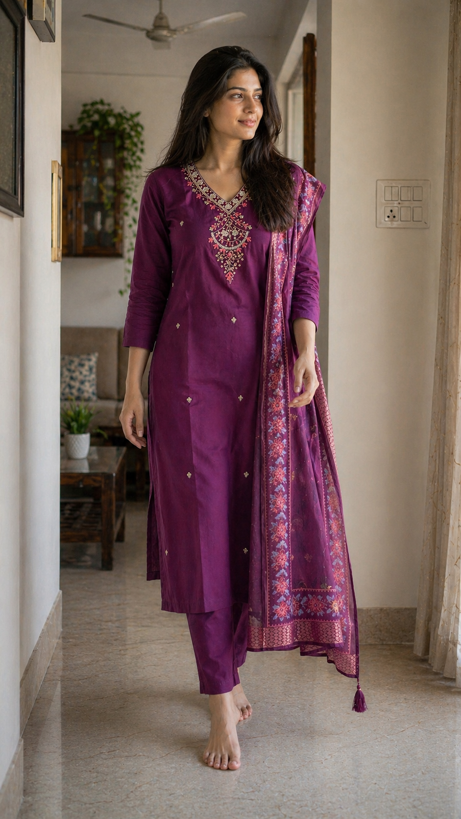 Gulnaar Floral Organza Set