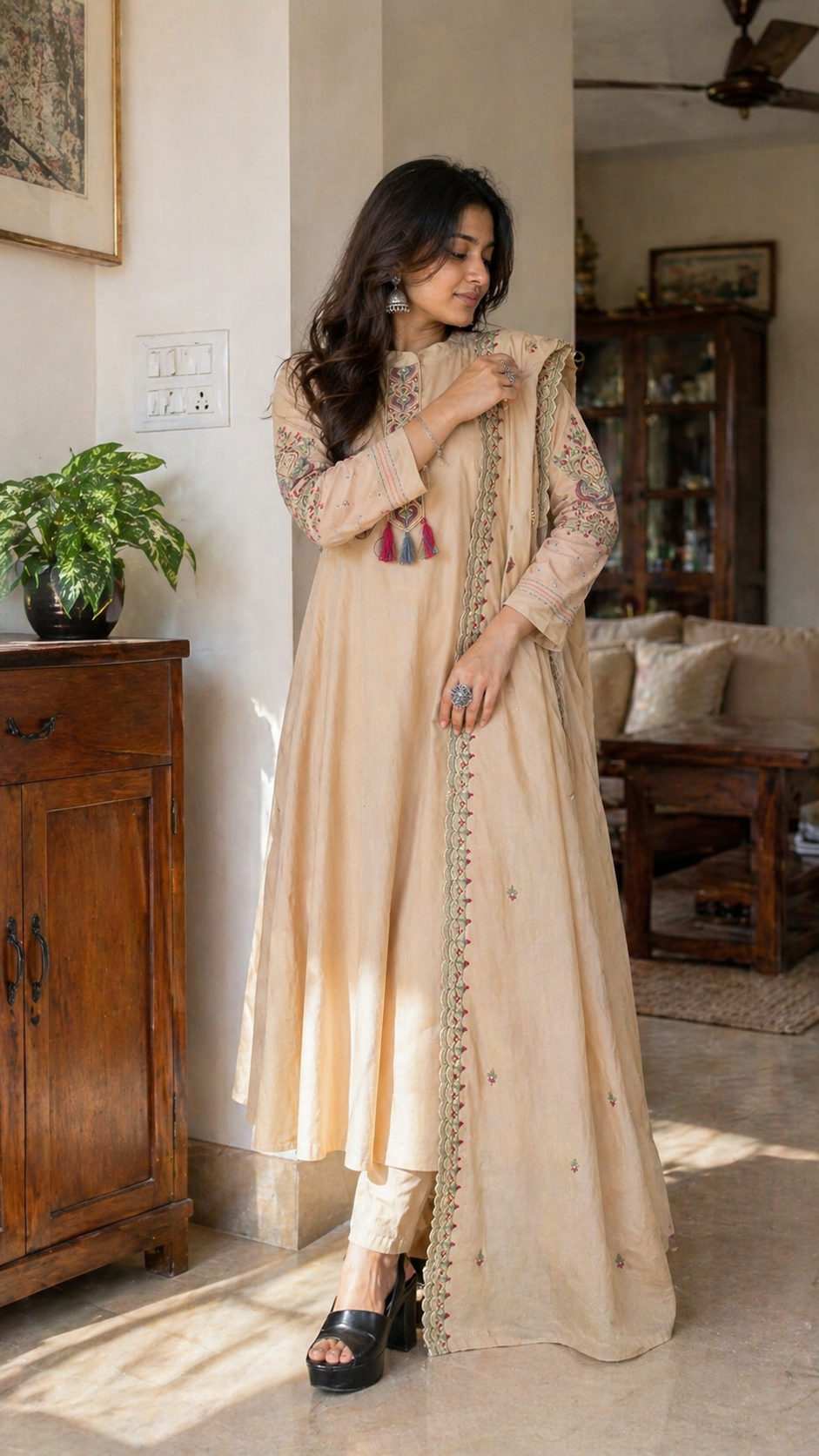 Noorjahan Embroidered Anarkali Set