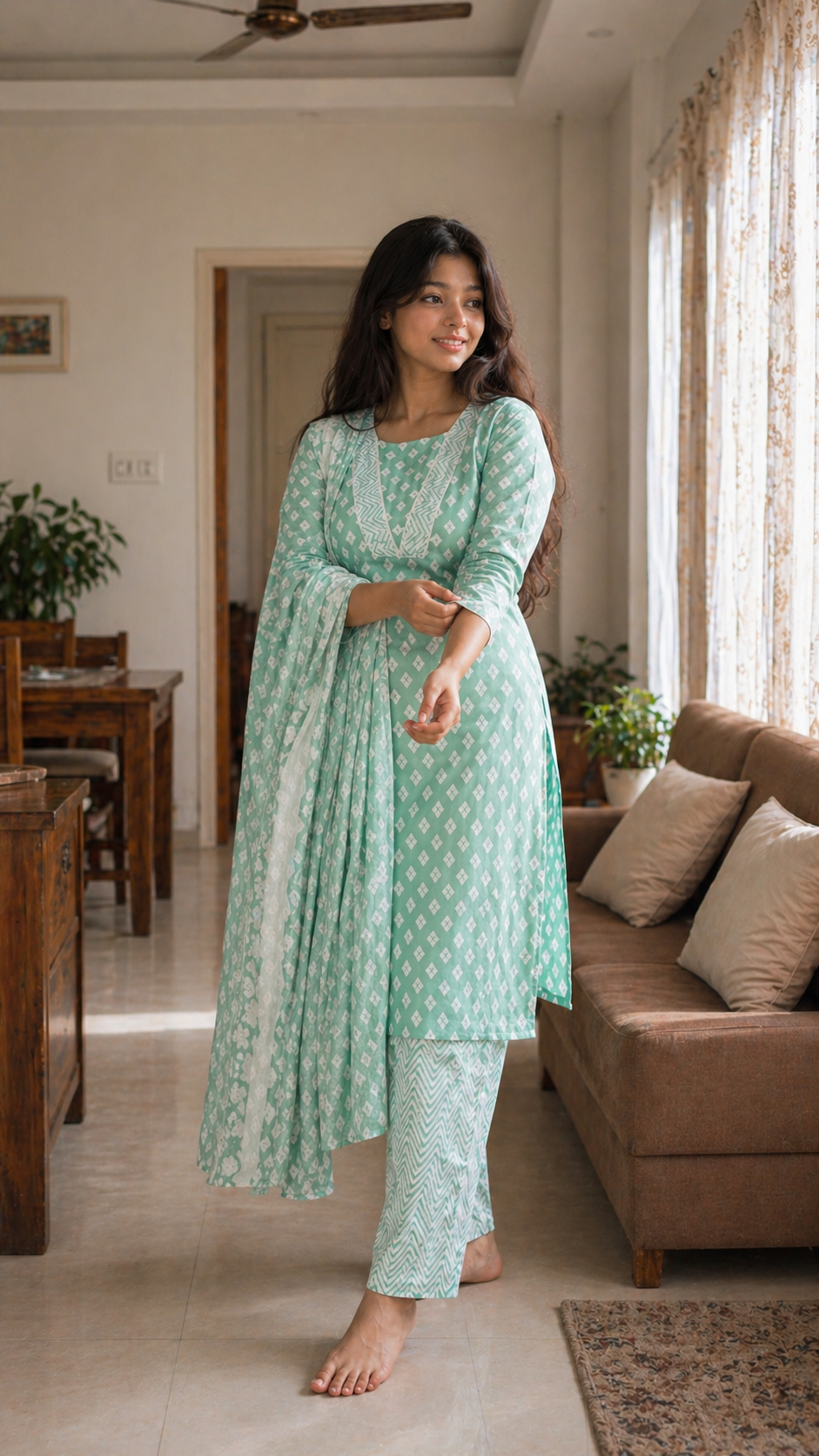 Firoza Ikat Kurta Set