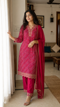 Bandhani Foil Embroidered Set