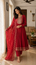 Laal Zari Anarkali Set