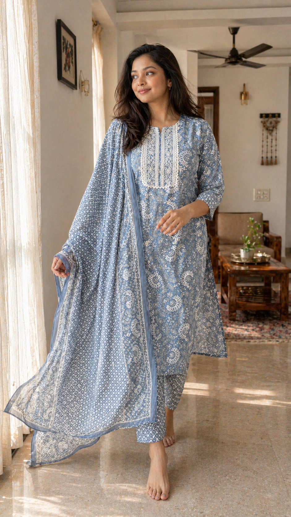 Neela Paisley Kurta Set