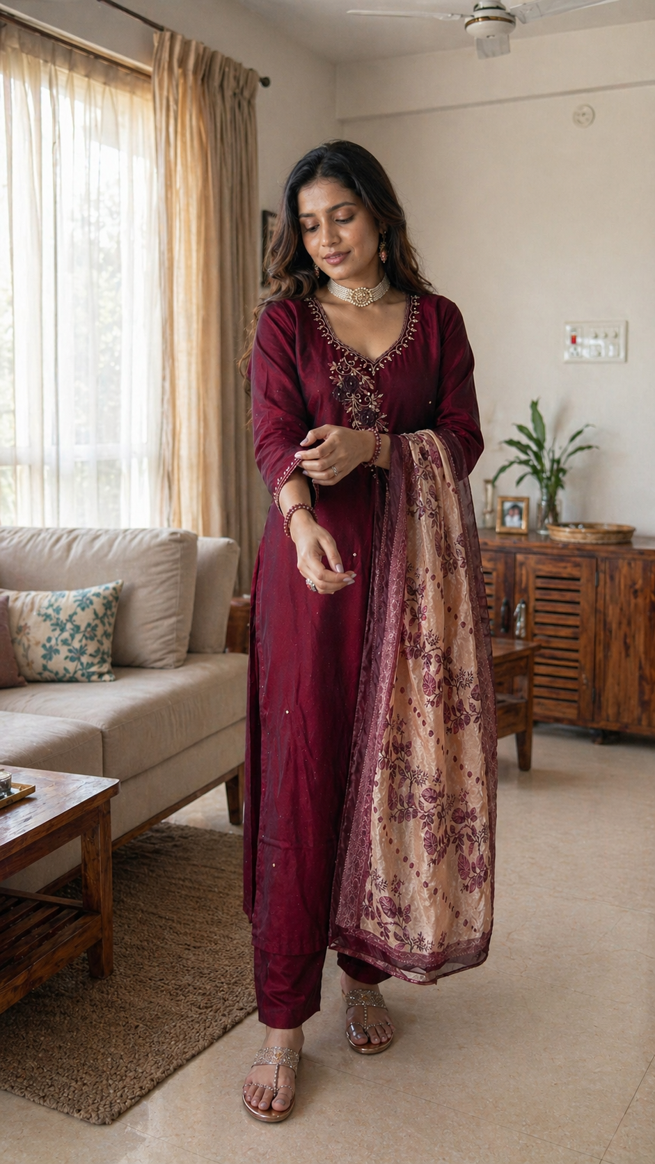 Aaina Silk Embroidered Salwar Set